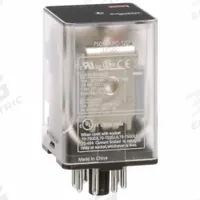 SCHNEIDER General Purpose Relay: Socket Mounted, 10 A Current Rating, 12V DC, DPDT, 8 Pins/Terminals (MPN 750XBXRC-12D). Key specifications — Brand: SCHNEIDER; Base Type: Octal; Mounting Style: Plug-In; Pin Shape: Round; Electrical Connection: 8-Pin Terminal; Manufacturer Part Number: 750XBXRC-12D; Operating Current: 10 A at 277V AC (Resistive Load Conforming to UL); Series: 750R Series.