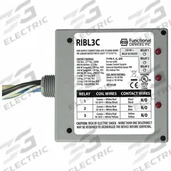 RIB Enclosed Pre-Wired Relay: 10 A Rating, 10-30V AC/DC, 3PST-NO, 0.50 in NPT (MPN RIBL3C). Key specifications — Nipple Size: 0.50 in NPT; Coil Voltage: 10-30V AC/DC; Brand: RIB.