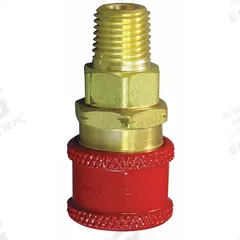 HANSEN Quick Coupler Body: NPTF, 1/4"-18 (MPN RD703). Key specifications — Manufacturer Part Number: RD703; Hose Connection Gender: Female; Hose Connection Size: 1/4"-18; Hose Connection Type: NPTF; Locking Type: Sleeve; Brand: HANSEN; Color Code: Red.