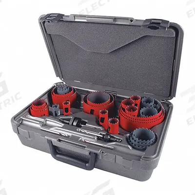 MORSE Hole Saw Kit: 28 Pieces, 1 15/16 in Max. Cutting Dp, Bi-Metal - Multi-Material-Cutting Hole Saw Kits
