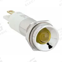 APPROVED VENDOR Protruding Panel Light: 10 mm Panel Mounting Hole Dia, LED, Yellow, Protruding Head (MPN 24M088). Key specifications — Brand: APPROVED VENDOR; Electrical Connection: 0.11 Male Quick Disconnect.