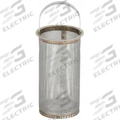 MUELLER STEAM SPECIALTY Replacement Basket: 0.062 in Screen Size, 6.3125 in Lg, Silver (MPN 11/4125 ss repl basket screen). Key specifications — Brand: MUELLER STEAM SPECIALTY; Compatible Product Type: 1-1/4 in Series Strainers; Screen Material: 304 Stainless Steel.