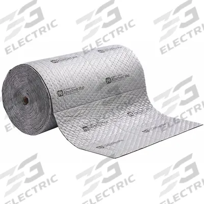 PIG Sorbent Roll: 75 ft Lg, 32 in Wd, Gray, Polypropylene, 75 ft Roll Lg, 32 in Roll Wd - Sorbent Rolls