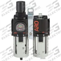 ARO Filter/Regulator/Lubricator: 3/4 in NPT, 142 cfm, 150 psi Max Op Pressure, 5 micron, 2000 Series (MPN C38351-600). Key specifications — attr109588: 2000; attr109524: ARO.