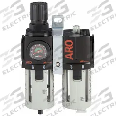 ARO Filter/Regulator/Lubricator: 3/4 in NPT, 142 cfm, 150 psi Max Op Pressure, 5 micron, 2000 Series (MPN C38351-600). Key specifications — attr109588: 2000; attr109524: ARO.