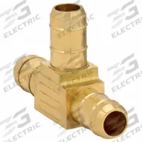 PARKER Barbed Tee: 3/8 in ID x 3/8 in ID x 3/8 in ID Size, Barbed x Barbed x Barbed, Brass, Rigid (MPN 224-8). Key specifications — Brand: PARKER.