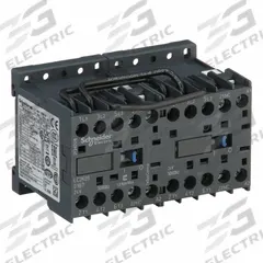 SCHNEIDER Miniature IEC Magnetic Contactor: Reversing, 3 Poles, 3NO Contacts, 9 A, 24V AC Coil (MPN LC2K0901B7). Key specifications — Brand: SCHNEIDER; Integrated Surge Suppression: No.