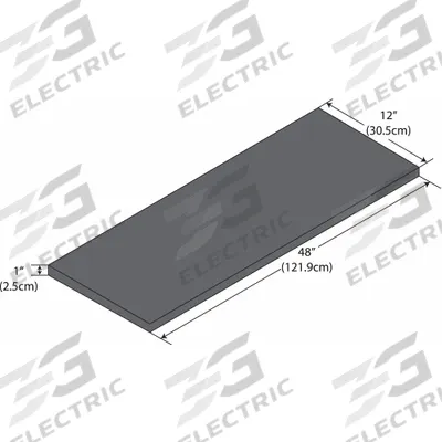 INSTOCK Shelf: 12 in Overall Lg, 4 ft Overall Wd, 1 in Overall Ht, Phenolic - Lab Shelves & Components