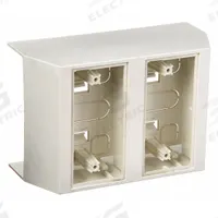HUBBELL WIRING DEVICE-KELLEMS Full Capacity Box: BaseTrak PB3, 4 1/2 in Wd, 1 5/8 in Ht, Plastic (MPN PB3FCIB2G). Key specifications — Series: BaseTrak PB3; Material: PVC; Color: White; For Use With: BaseTrak PB3; Brand: HUBBELL WIRING DEVICE-KELLEMS; Item: 2-Gang Device Box.