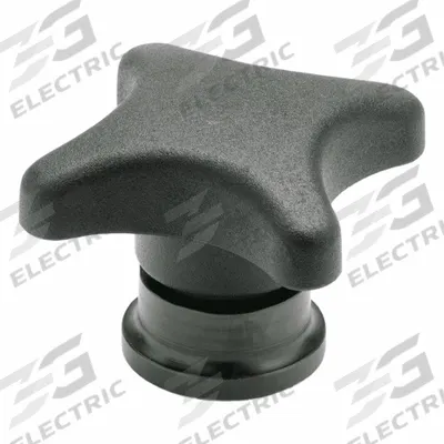 JW WINCO Hand Knobs with Increased Clamping Force: Plastic w/ Steel Thread, M6 Thread - 4-Arm Knobs with Threaded Hole