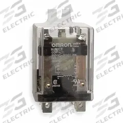 OMRON Enclosed Power Relay: Surface (Side Flange) Mounted, 20 A Current Rating, 24V DC, DPDT (MPN MJN2CE-DC24). Key specifications — Brand: OMRON; Base Type: Octal; Mounting Style: Side Flange; Electrical Connection: Quick-Connect; Manufacturer Part Number: MJN2CE-DC24; Operating Current: 20 A; Series: MJN Series.