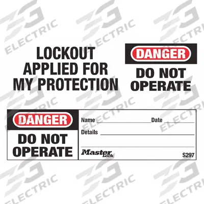 MASTER LOCK Safety Tag: Danger, Do Not Operate, Polyolefin, Department/Expected Completion/Name