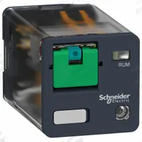 SCHNEIDER General Purpose Relay: Socket Mounted, 10 A Current Rating, 24V DC, 3PDT, C Socket (MPN RUMF32BD). Key specifications — Brand: SCHNEIDER; Base Type: Square; Mounting Style: Plug-In; Pin Shape: Flat; Electrical Connection: Quick-Connect; Manufacturer Part Number: RUMF32BD; Series: Harmony™ RUM Series.