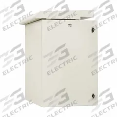 EATON TRIPP LITE Server Enclosure with Fan: 18 Rack Units, NEMA 3R, 120V AC, Gray Powder-Coated (MPN SRN3RG18UHD). Key specifications — Brand: EATON TRIPP LITE; Includes: (2) Keys; Material: Steel; Fan Input Voltage: 120V AC; Fan Style: (6) 150 mm Fans; PBT Blades; Aluminum Frame; 190/210 CFM.