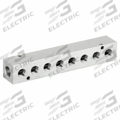 PNEUMADYNE Pipe Manifold Fitting: Inline, NPT x NPT, Rectangle, Stainless Steel - Air & Fluid Block Manifolds