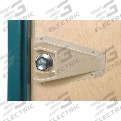 PAWLING Door Knob Protector: 11 1/4 in Lg, 6 1/8 in Wd, 3 in Projection, Tan, PVC - Tapered Door Knob Protectors