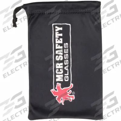 MCR SAFETY Eyewear Bag: Drawstring Closure Type, Belt Clip Not Included, Black - Bags for Safety Glasses