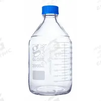 GLOBE SCIENTIFIC Media Bottle: 2 L, Screw-On, GL45, 260 mm, Colorless, Closure Included, Attached (MPN 8102000). Key specifications — Closure Type: Screw-On; Mouth Size: Wide; Screw Closure Size: GL45; Brand: GLOBE SCIENTIFIC; Body Color: Colorless.