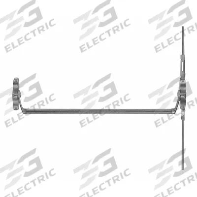 VON DUPRIN Concealed Vertical Rod: 44 in Max Door Wd - Concealed Vertical Rod Push Bars