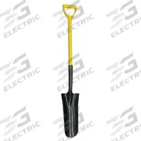 WESTWARD Drain Spade: Steel Blade, 14 ga, D-Grip Handle Type, Fiberglass Handle, 27 in Handle Lg (MPN 4LVR6). Key specifications — Blade Color: Black; Handle Color: Yellow; Blade Material: Steel.