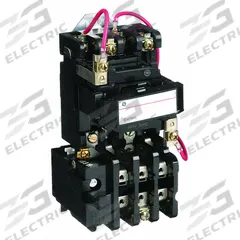 GE Magnetic Motor Starter: Non-Reversing, 3 Poles, NEMA Size 1, 27 A, 120V AC Coil (MPN CR306C002). Key specifications — Brand: GE; Coil Voltage: 120V AC; Phase: Three; Signaling Features: Pilot Light; Thermal Units Required: 3 Melting Alloy Units (Not Included).