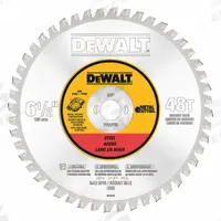 DEWALT Circular Saw Blade: 6 1/2 in Blade Dia., 48 Teeth, 0.06 in Cut Wd, 5/8 in Arbor Size, Carbide (MPN DWA7762). Key specifications — attr1116119: DEWALT; attr1145631: Steel Alloys.