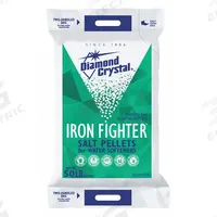 DIAMOND CRYSTAL Water Softener Salt: Iron Fighter, Pellets, 50 lb, Bag, Sodium Chloride (MPN 100012467). Key specifications — Manufacturer Part Number: 100012467; Display Sell UOM: EA; Container Type: Bag; Brand: DIAMOND CRYSTAL.
