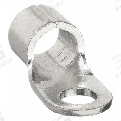 BURNDY Ring Terminal: Bare, 1/2 in Stud Size, 1/0 AWG to 1/0 AWG Wire Sizes - Non-Insulated Ring Terminals