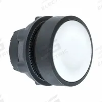 SCHNEIDER Flush Push Button: Gray, 22 mm Mounting Size, Non-Metallic, Momentary (MPN ZB5AA8). Key specifications — Brand: SCHNEIDER; Action: Momentary; Series: XB5; Push Button Material Type: Non-Metallic.
