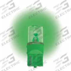 APPROVED VENDOR Compact LED Bulb: LED, Plastic Wedge (W2.1x9.5d), (T) Tubular, T3-1/4, 6.3V DC (MPN LM1006WB-G). Key specifications — Brand: APPROVED VENDOR; Voltage: 6.3V DC; Bulb Shape: T3-1/4; Light Color: Green; Trade Number: 147, 259 ,259X, 285, 447, 555.