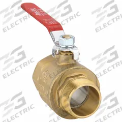 APPROVED VENDOR Manual Two-Way Ball Valve: 1 1/2 in, Brass, Straight, MIP x FIP, Std Port Ball Port (MPN 107-327). Key specifications — Brand: APPROVED VENDOR; Handle: Lever.