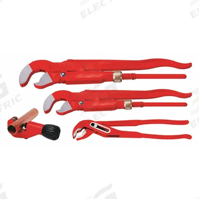 ROTHENBERGER Pipe Wrench Set: Steel, 1 1/2 in Jaw Capacity, Serrated, 6 in Overall Lg - Swedish Pipe Wrench Sets