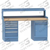 LISTA Workbench: Fixed Ht, Butcher Block, 72 in x 30 in, 1,000 lb Overall Load Capacity, Blue, Blue (MPN XSWB52-72BT/BB/SRS). Key specifications — Height Adjustability: Fixed Height; Brand: LISTA; Color: Blue.
