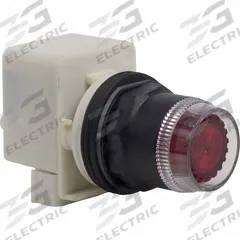 SCHNEIDER Flush Push Button: Red, 30 mm Mounting Size, Non-Metallic, Momentary (MPN 9001SK1L1R). Key specifications — Brand: SCHNEIDER; Action: Momentary; Series: 9001SK; Push Button Material Type: Non-Metallic.