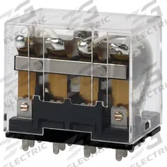 OMRON General Purpose Relays: Socket Mounted, 24V DC, 4PDT, 14 Pins/Terminals (MPN LY4-0-DC24). Key specifications — Brand: OMRON; Base Type: Square; Mounting Style: Plug-In; Electrical Connection: PCB Terminal; Manufacturer Part Number: LY4-0-DC24; Series: LY.