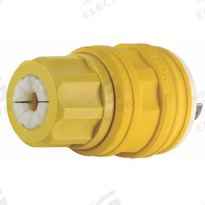 LEVITON Locking Plug: Non-NEMA, Yellow, 125/250V AC, 20 A, 3 Pole - Watertight Plugs
