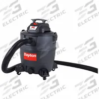 DAYTON Shop Vacuum: 16 gal Tank Size, Plastic, 2 1/2 in Vacuum Hose Dia, 8 ft Hose Lg, Wet/Dry, Std (MPN 61HV85). Key specifications — Tank Material: Plastic; Vacuum Pickup Type: Wet/Dry; Brand: DAYTON.