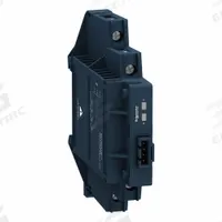 SCHNEIDER Solid State Relay: DIN-Rail Mounted, 6 A Max Output Current, SCR, AC Output (MPN SSM2A16BDR). Key specifications — Brand: SCHNEIDER; Current Type: DC; Electrical Connection: Screw Clamp; Finger Safe: Yes; Input Current: 14 to 16.87 mA; Maximum Output Current without Heat Sink: 6 A; Mounting Style: DIN Rail; Output Voltage: 24 to 280V AC.