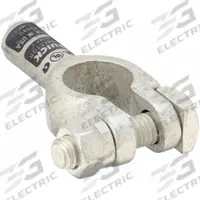 QUICKCABLE Battery Terminal: Straight, Crimp, 4 ga, Gray Color, Negative/Positive, Copper/Tin (MPN 4004-525-001U). Key specifications — Contact Material: Tin; Alignment: Straight; Color Code: Gray; Connection Type: Crimp; Gauge: 4 ga; Polarity: Negative/Positive; Brand: QUICKCABLE.