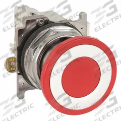 EATON Emergency Stop Push Button: Non-Illuminated, Mushroom Head Profile, Metallic, 30 mm, 1NC (MPN 10250T5B62-71X). Key specifications — Brand: EATON; Action: Maintained/Maintained; Series: 10250T; Push Button Material Type: Metallic.