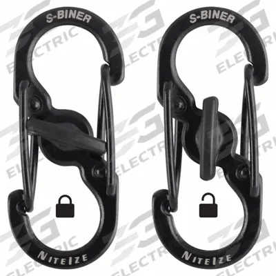NITE IZE Double Carabiner: Wire Gate, Stainless Steel - S-Hook Double Snap Hooks