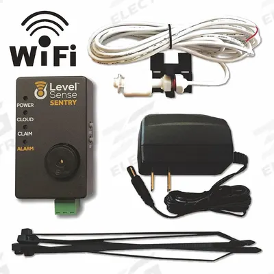 SUMP ALARM Water Alarm: High Level, 120V AC, Auto/Manual, 85 dB, Audio/Visual, 2 Alarm Inputs - Wi-Fi Enabled Liquid-Level Alarms