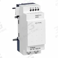 SCHNEIDER ELECTRIC Discrete Input/Output Module: (4) Discrete In, (2) Relay Out (MPN SR3XT61BD). Key specifications — Manufacturer Part Number: SR3XT61BD; Power Required: 24V DC; Product Type: Discrete Input/Output Module; Series: SR3XT; Number and Type of Outputs: (2) Relay; Number and Type of Inputs: (4) Discrete.