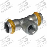 APOLLO Crimp Tee Fitting: 1 in Pipe x 1/2 in Pipe x 1 in CTS Size, Press-fit x FNPT x Press-fit (MPN 123456880). Key specifications — Brand: APOLLO; Series: SmartPress.