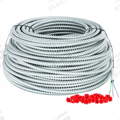 SOUTHWIRE Metal Clad Armored Cable: 12 AWG, 2 Conductors, Copper, 250 ft, Aluminum - Standard Metal-Clad Cables