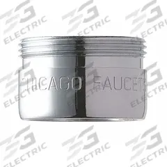CHICAGO FAUCETS Outlet: 1.5 gpm Flow Rate, Aerated Flow Outlet, Brass, Chrome Finish, Male, UNS (MPN E34JKABCP). Key specifications — Material: Brass; Product Type: Outlet; Connection Size: 13/16"-27; Brand: CHICAGO FAUCETS.