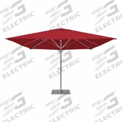 CALIFORNIA UMBRELLA Outdoor Umbrella: Red, Aluminum/Steel, Hand Crank, 145 1/8 in Overall Ht, Silver (MPN SOLA338001-6003). Key specifications — Brand: CALIFORNIA UMBRELLA; Canopy Color: Red; Includes Base: Yes; Includes Lights: No; Opening Mechanism: Hand Crank; Pole Material: Steel.