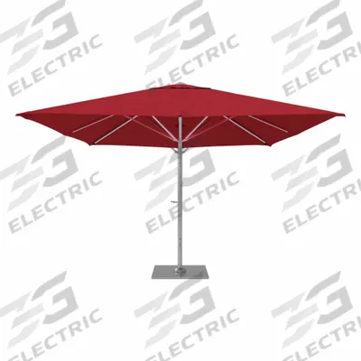CALIFORNIA UMBRELLA Outdoor Umbrella: Red, Aluminum/Steel, Hand Crank, 145 1/8 in Overall Ht - Rectangular Umbrellas