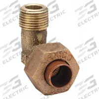 NIBCO Sweat Fitting Elbow: 1 in CTS x 1 in Pipe, Cup x MNPT, Bronze (MPN 707-4-6-LF 1)