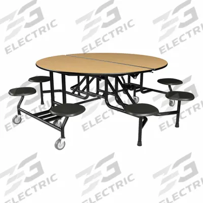 PALMER HAMILTON Cafeteria Table: Fusion Maple, Stool Seat, 29 in Overall Ht, 79 in Overall Lg - Bi-Fold Cafeteria Tables